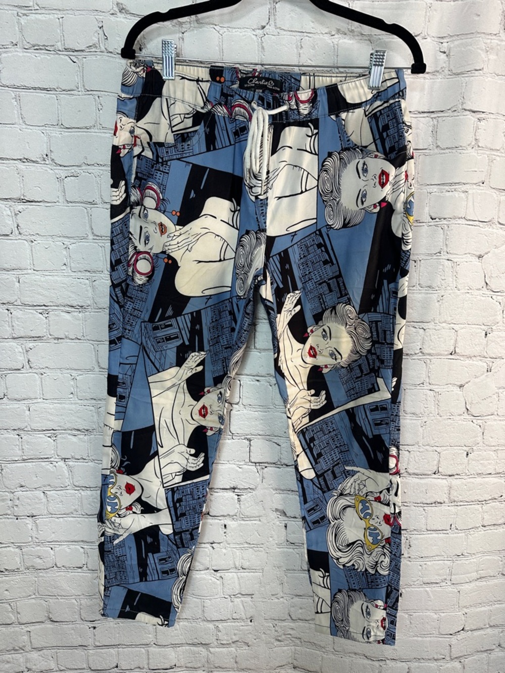 Charlie B Pop Art Jogger Style Casual Pants Size M Medium